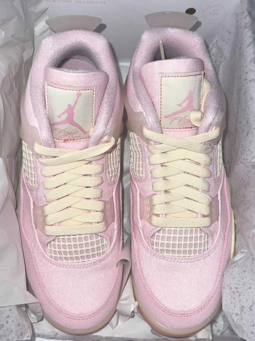 Nike Air Jordan 4 Retro Pink and Cream Women's Shoe Iced Carmine Edition size7.5 - Picture 4 of 6